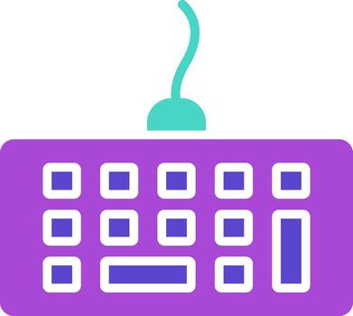 Computer Keyboard two color icon typing input hardware vector