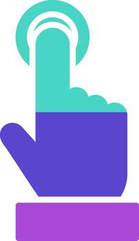 Two single tap two color icon touch gesture double vector