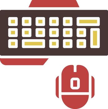 teclado y ratón dos color icono computadora hardware periféricos vector