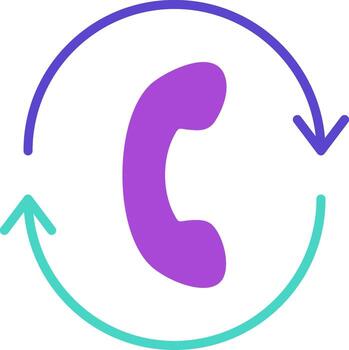 Help Line two color icon support phone call vector