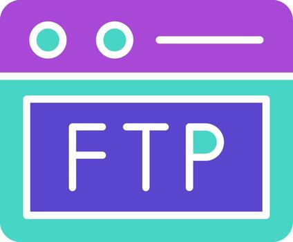 ftp dos color icono archivo transferir protocolo vector