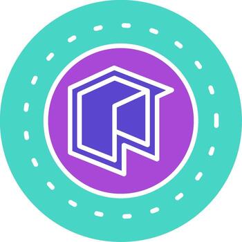 neo dos color icono cripto blockchain moneda vector
