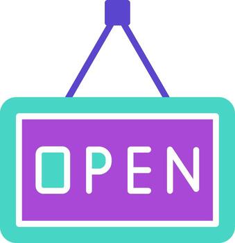 Open two color icon store hours available vector