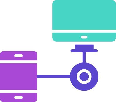 vinculado dos color icono conectar enlace cadena vector