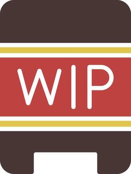 Wip two color icon work in progress tasks development vector