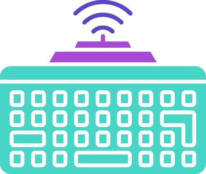 inalámbrico teclado dos color icono computadora mecanografía Bluetooth vector