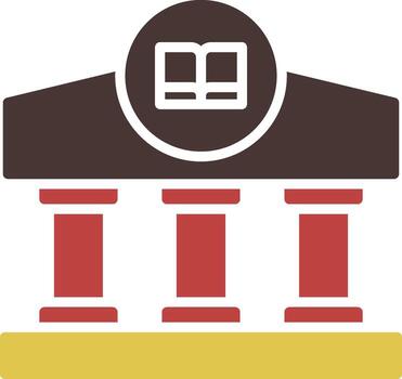 Public Library two color icon books reading public vector