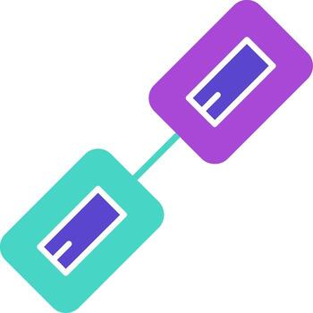 cadena dos color icono enlace conectar blockchain vector