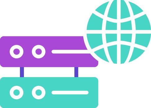 Web Hosting two color icon website server online vector