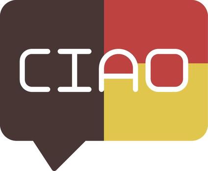 Ciao two color icon hello goodbye greeting vector