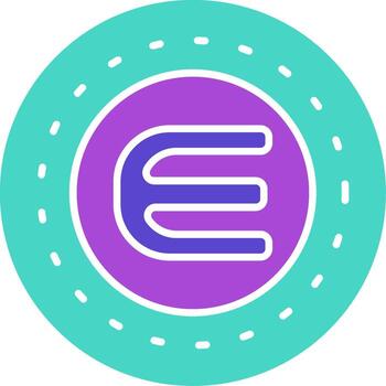 enjin dos color icono cripto juego de azar blockchain vector