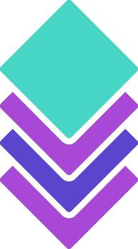 Layer two color icon design stack art vector