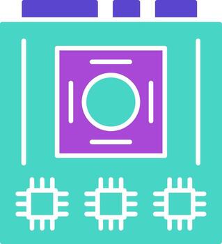 Motherboard two color icon computer hardware main vector