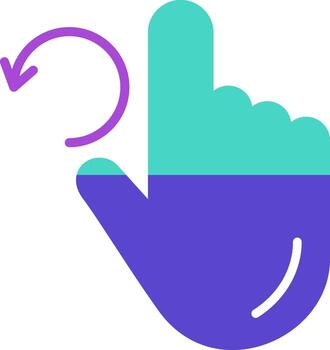 Rotate two color icon turn spin gesture vector