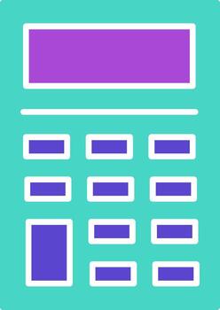 Calculator two color icon math calculate numbers vector