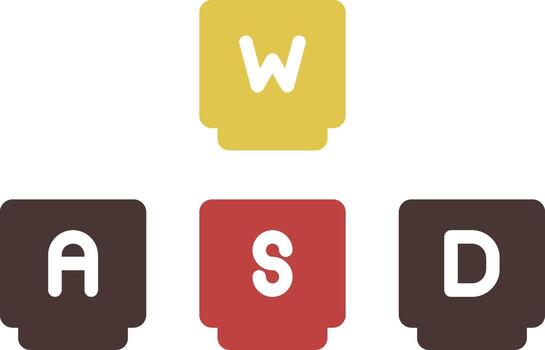 Wasd two color icon keyboard gaming controls vector