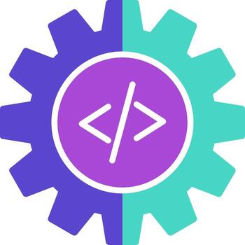 Coding two color icon programming web develop vector