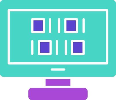 binario código dos color icono programación computadora código vector