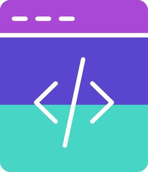 Web Coding two color icon code programming develop vector