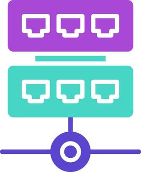 Hub two color icon network connect device vector