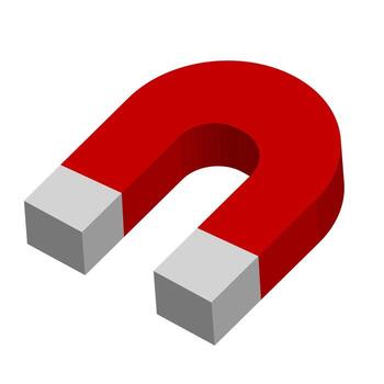 Isomatric Magnet , Isolate Scient graphc element, Education illustration vector