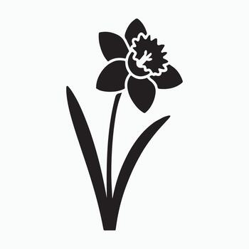 Simple daffodil bloom flat solid design vector