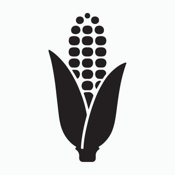 Corn cob vegetable flat solid icon vector