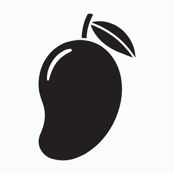 mango Fruta tropical sólido plano icono vector