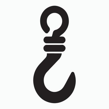 Utility hook tool solid black icon vector