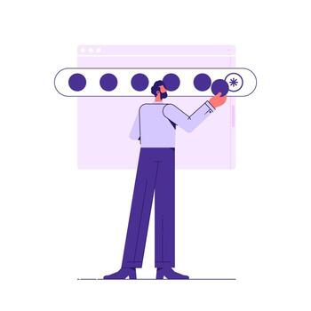 Secure login and sign up concept illustration. User use secure login and password protection on website or social media account vector