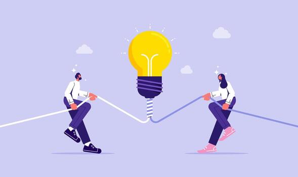 integración y colaboración trabajo en equipo, conectando personas trabajando juntos, equipo lluvia de ideas y generando nuevo ideas vector