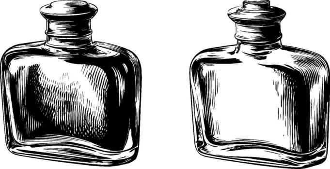 dos botellas vacias vector