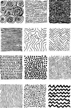 A set of hand drawn patterns vector