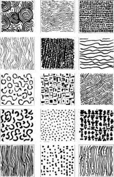 A set of different patterns that are black and white vector