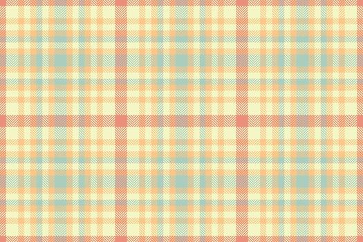 Horizontal textile pattern tartan, curve background texture . Yuletide fabric check seamless plaid in light and orange colors. vector