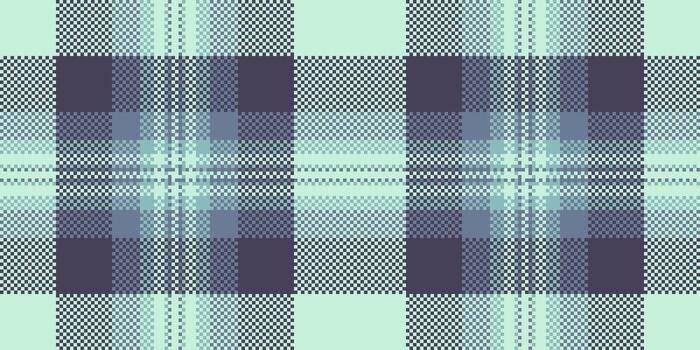 Pixelated plaid pattern in cool, calming tones. A seamless textile design for backgrounds, apparel, or creative projects evoking tradition with a digital edge. vector