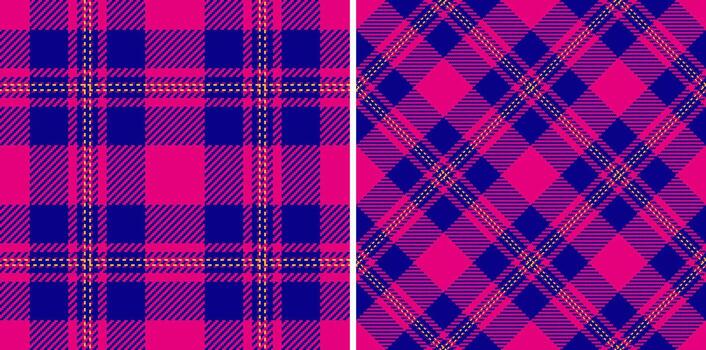 vibrante tartán patrones en rosado y azul, ofrecimiento un moderno giro en un clásico diseño. Perfecto para antecedentes, textiles, o agregando un toque de escocés instinto a ninguna proyecto. vector