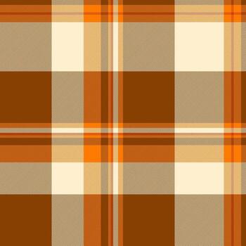 calentar tartán modelo en marrón, naranja, y crema matices ideal para textil diseño, antecedentes, o un rústico, acogedor visual elemento. versátil elegante. vector