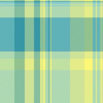 Tablecloth seamless check , fall textile pattern plaid. Stitch tartan texture background fabric in lime and teal colors. vector