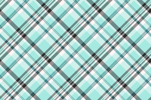 Aqua and gray plaid pattern with intersecting lines creating a versatile, classic design. Great for backgrounds, textiles, or digital design elements. vector