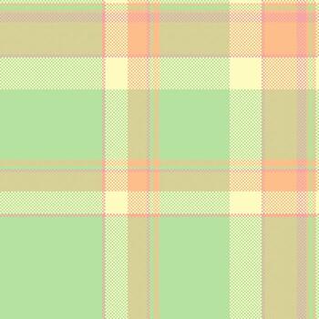 Pastel plaid pattern. A versatile, retro inspired pixelated design in light green, peach, and cream, perfect for backgrounds, textiles, or creative projects. vector