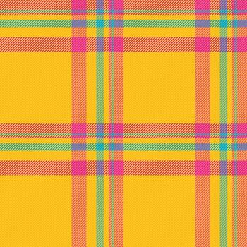 saludo tela sin costura tartán, relajarse cheque textura . espalda modelo textil antecedentes tartán en brillante y resplandor solar colores. vector