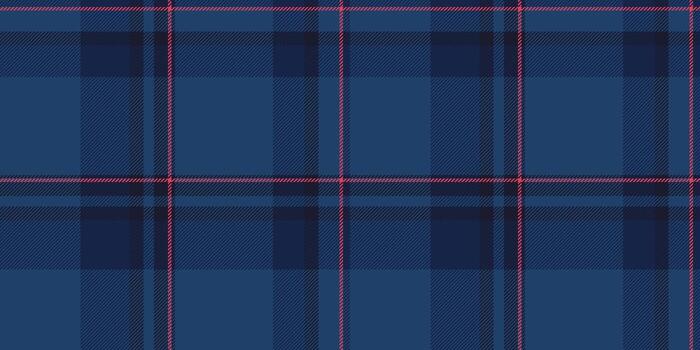 Repeating pattern check fabric, herringbone seamless background. Folded textile tartan texture plaid in dark and blue colors. vector