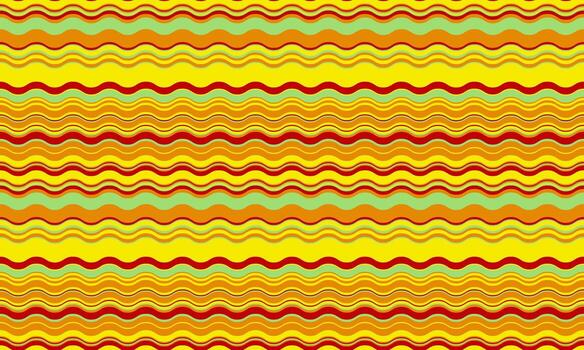 vibrante ondulado rayas en cálido, soleado matices crear un alegre, estilo retro modelo ideal para textil diseño, sitio web antecedentes, o ninguna proyecto necesitando un juguetón, energético onda. vector