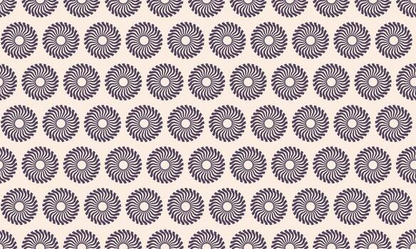 Elegant, repeating pattern of stylized sunbursts on a creamy background. Perfect for textile design, website backgrounds, or adding a touch of sophisticated geometry to your projects. vector