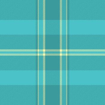 Elegant plaid pattern with light yellow lines on a refreshing aqua background. Ideal for textile designs, backgrounds, crafts, and fashionrelated projects. vector