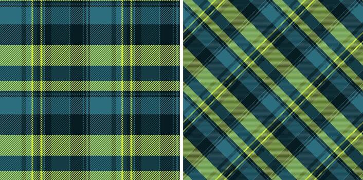 tartán modelo textura de tela tartán con un sin costura textil antecedentes controlar. conjunto en oscuro colores para único cumpleaños tarjeta diseños vector