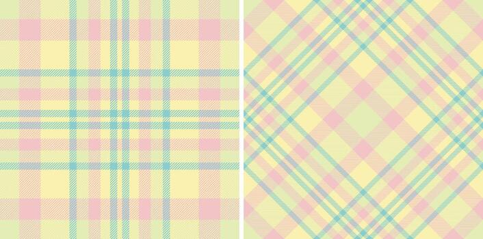 pastel tartán patrones evocar primavera encanto. dos estilos oferta versatilidad. genial para antecedentes, textiles, web diseño, o alegre proyectos vector