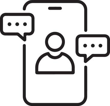 Smartphone with user icon and chat bubbles symbolizing communication and messaging vector