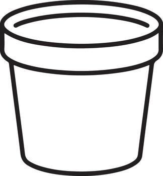 Simple outline drawing of Simple outline drawing of an empty tan empty terracotta pot for planting flowers or herbs vector